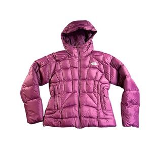 The North Face 600 Down Puffer Jacket Womens Small Purple Hooded Quilted